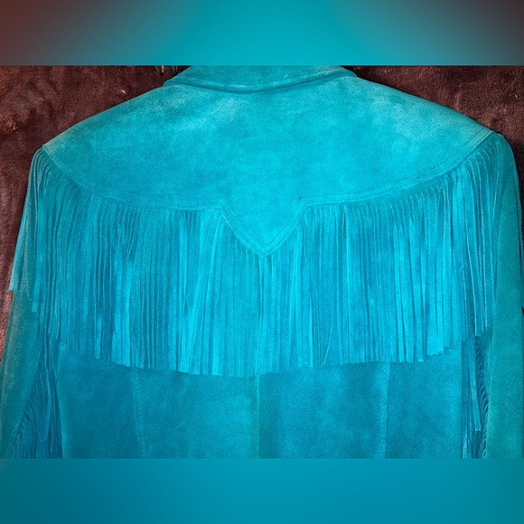 Vintage Turquoise Pioneer Wear Fringe Jacket - Picture 6 of 15